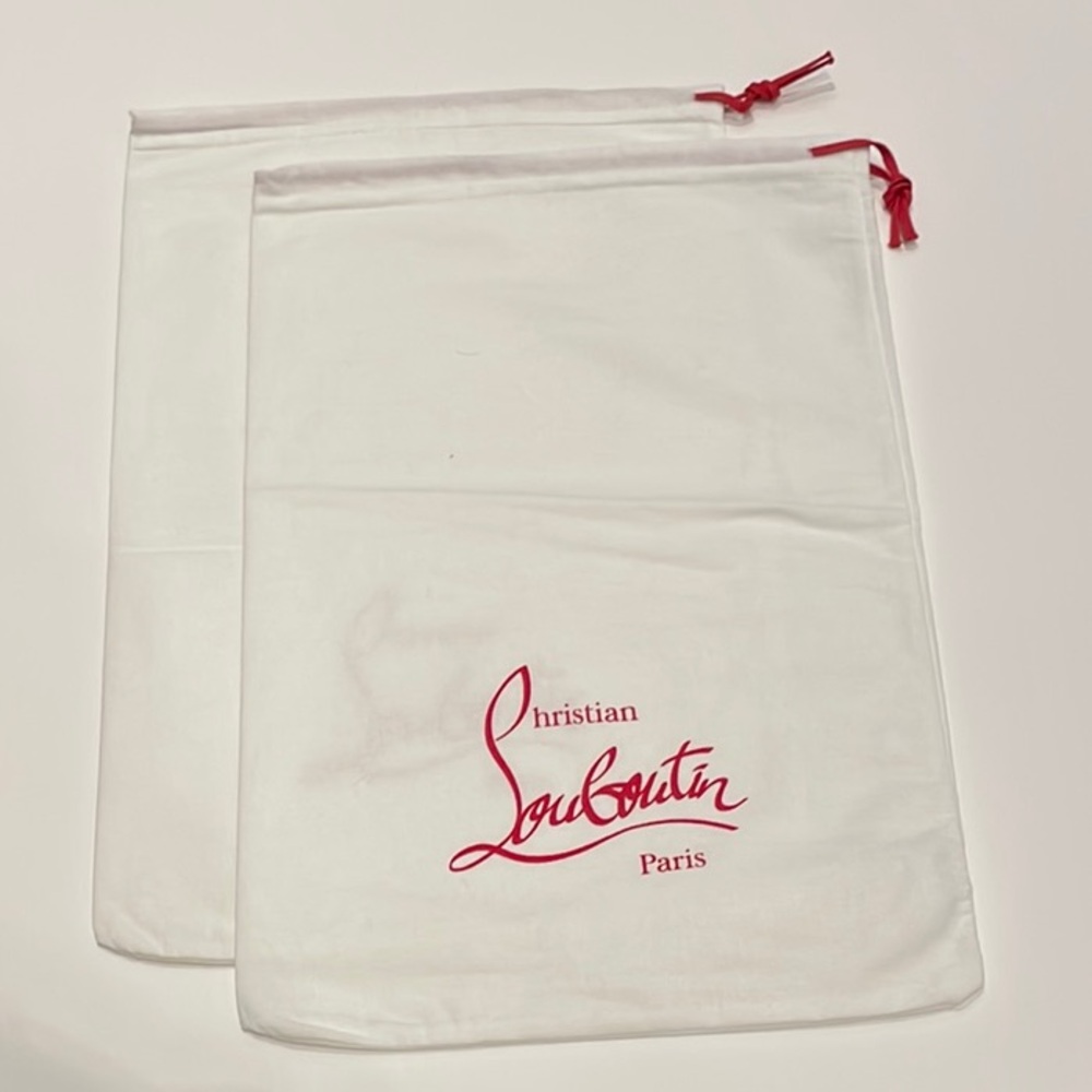 Christian Louboutin White Dust Bags; 9.25”W x 14”H; Qty 2
